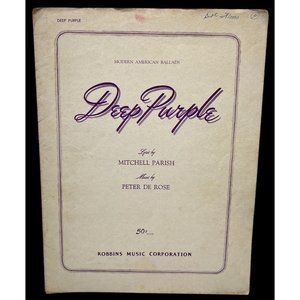 Deep Purple Vintage Piano Sheet Music 1939 Mitchell Parish Peter De Rose